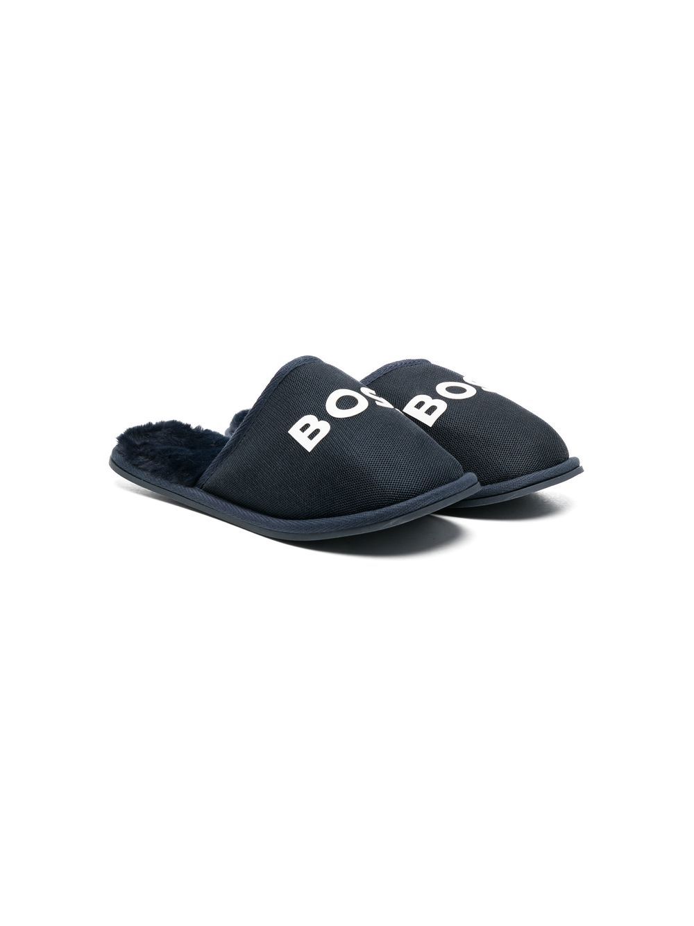 BOSS Kidswear logo-print padded slippers - Blue von BOSS Kidswear