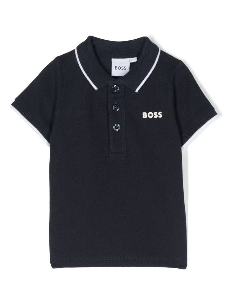 BOSS Kidswear logo-print piqué polo shirt - Blue von BOSS Kidswear