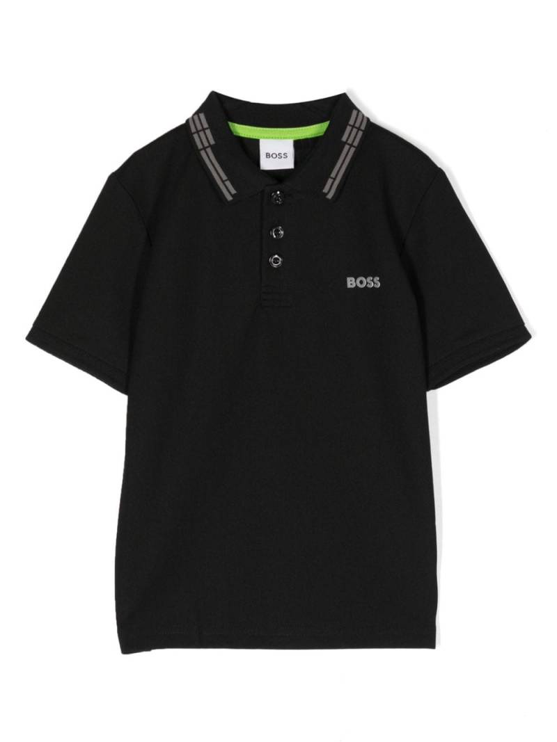 BOSS Kidswear logo-print polo shirt - Black von BOSS Kidswear