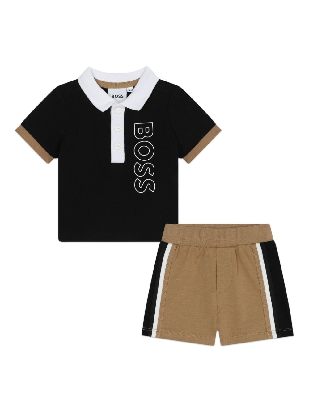 BOSS Kidswear logo-print polo shirt and short set - Black von BOSS Kidswear