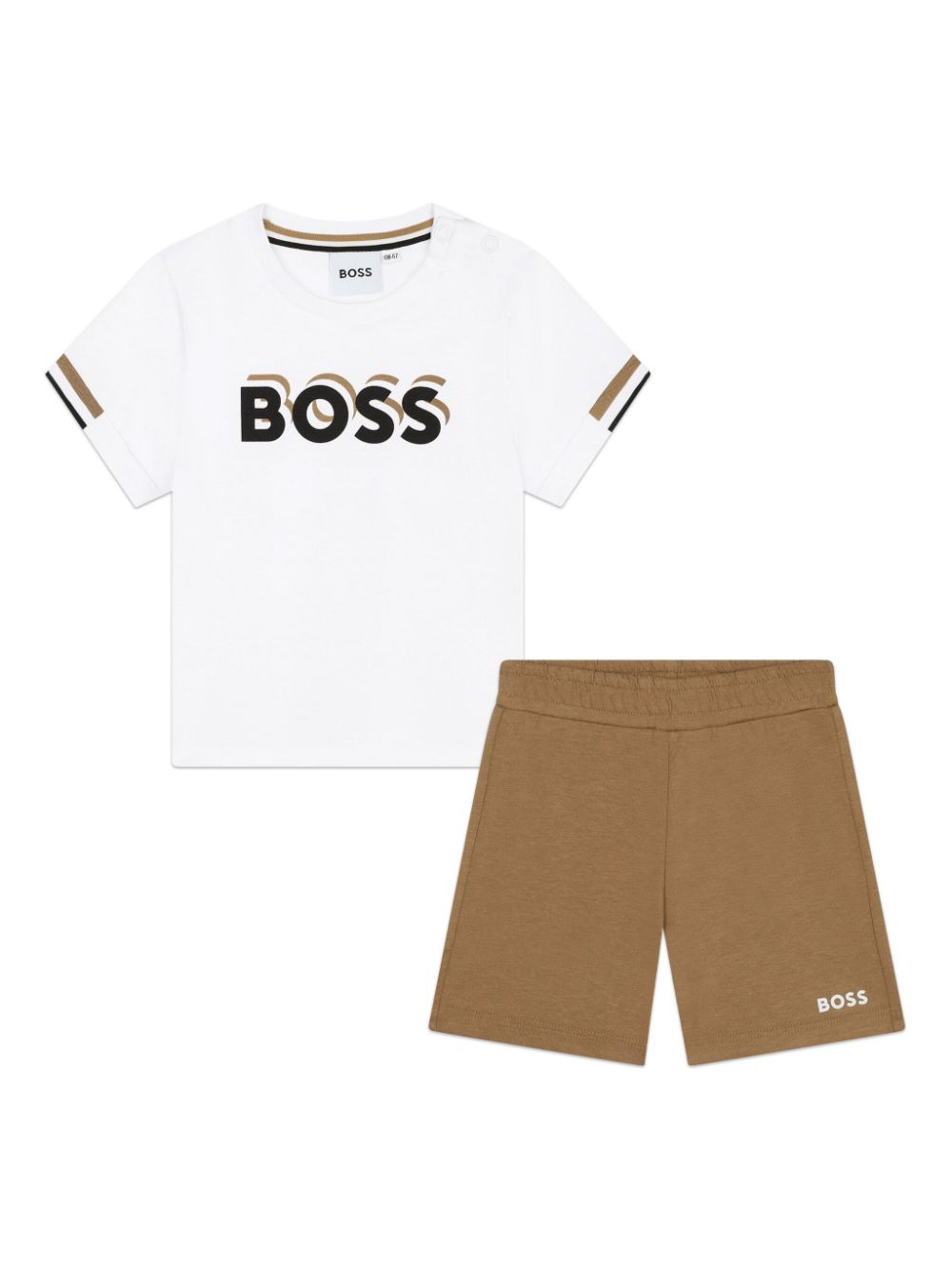 BOSS Kidswear logo-print short set - Brown von BOSS Kidswear