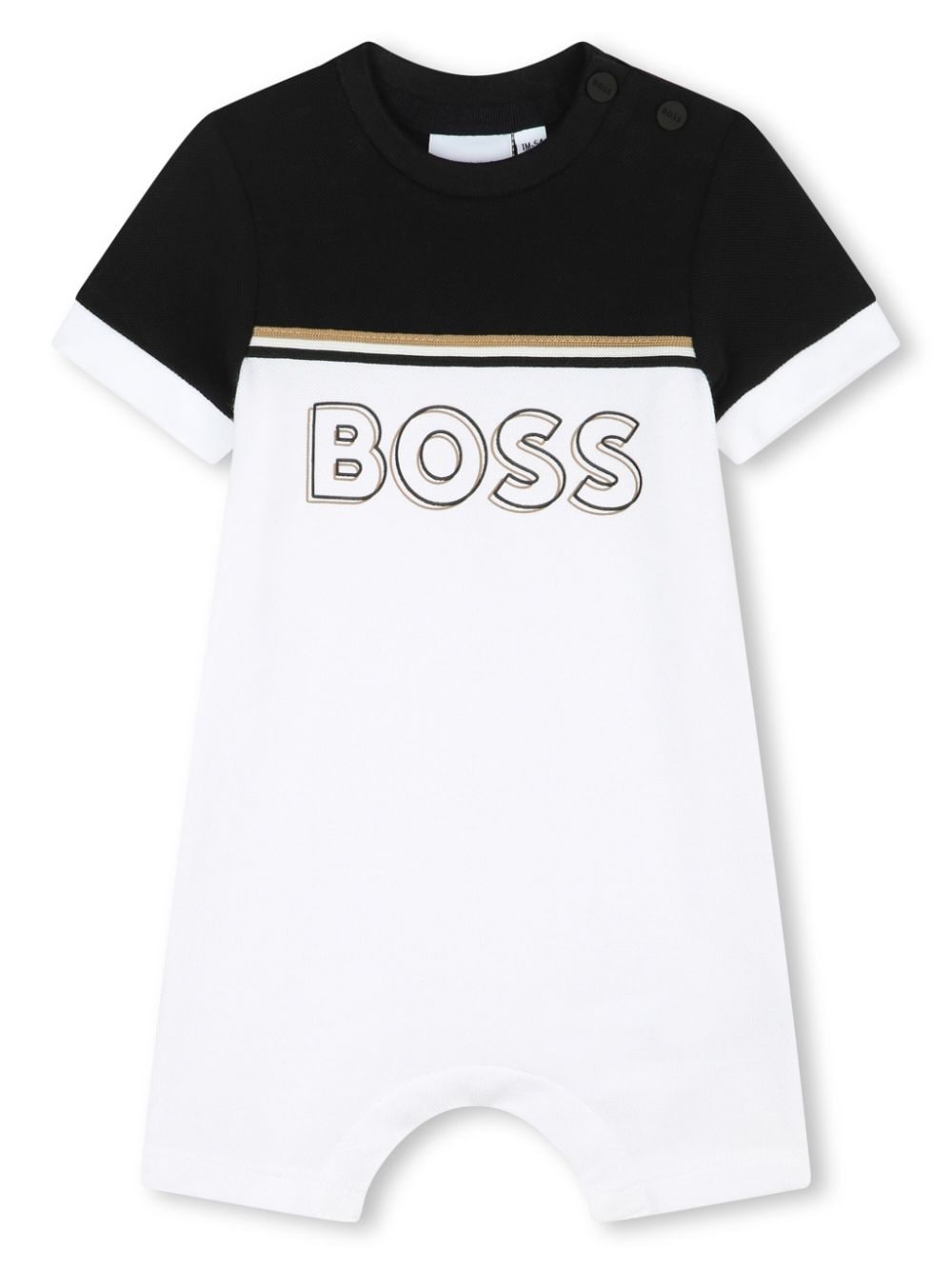 BOSS Kidswear logo-print stripe-trim shorties - White von BOSS Kidswear