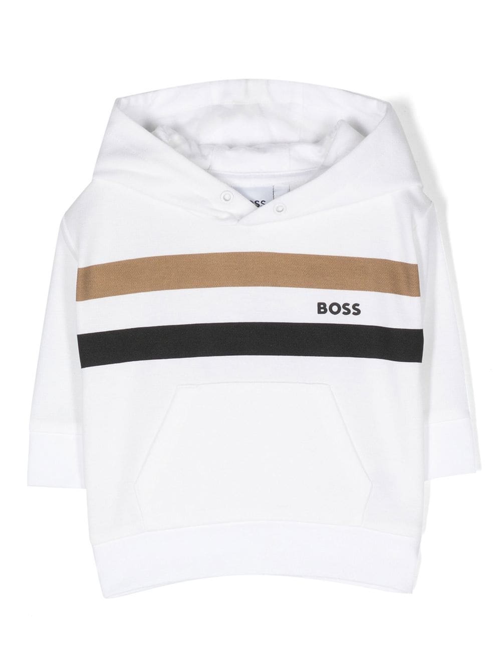 BOSS Kidswear logo-print striped hoodie - White von BOSS Kidswear