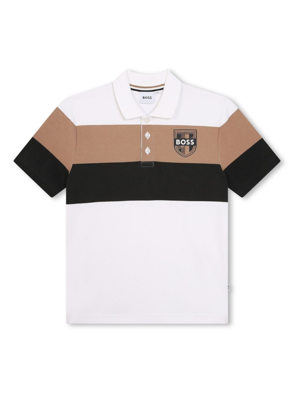 BOSS Kidswear logo-print striped polo shirt - White von BOSS Kidswear