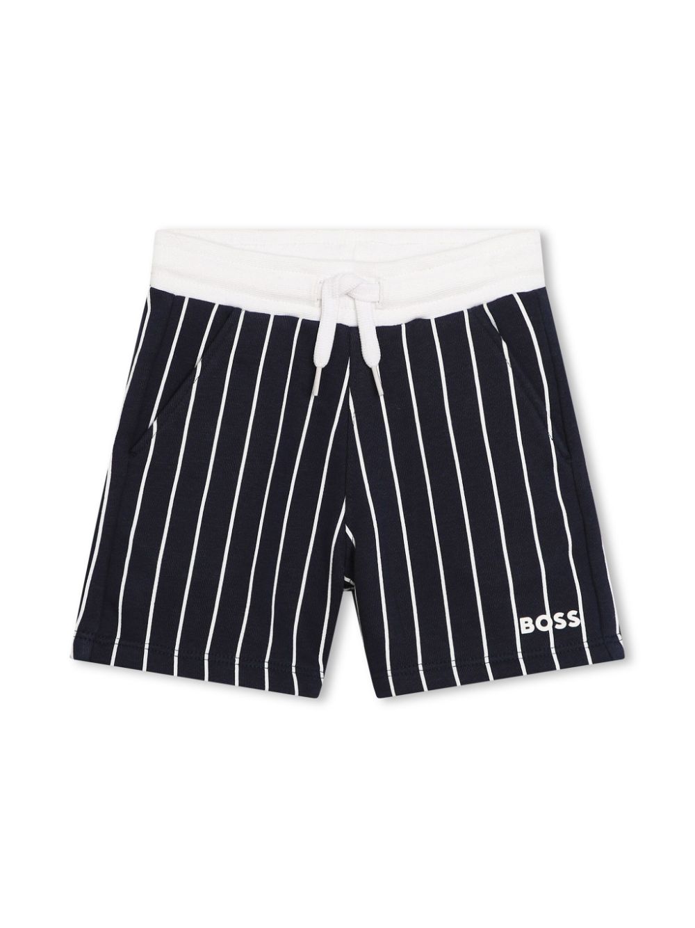 BOSS Kidswear logo-print striped shorts - Black von BOSS Kidswear