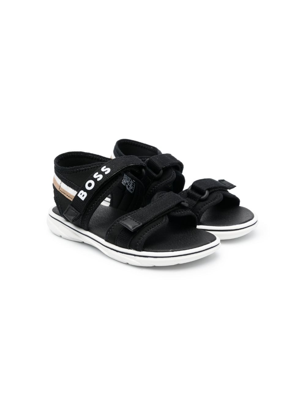 BOSS Kidswear logo-print touch-strap sandals - Black von BOSS Kidswear