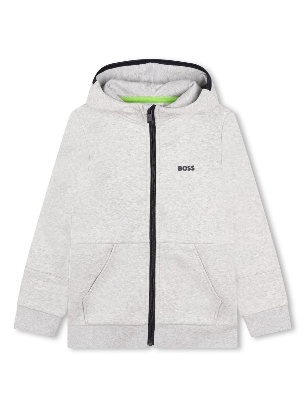 BOSS Kidswear logo-print zip-up hoodie - Grey von BOSS Kidswear