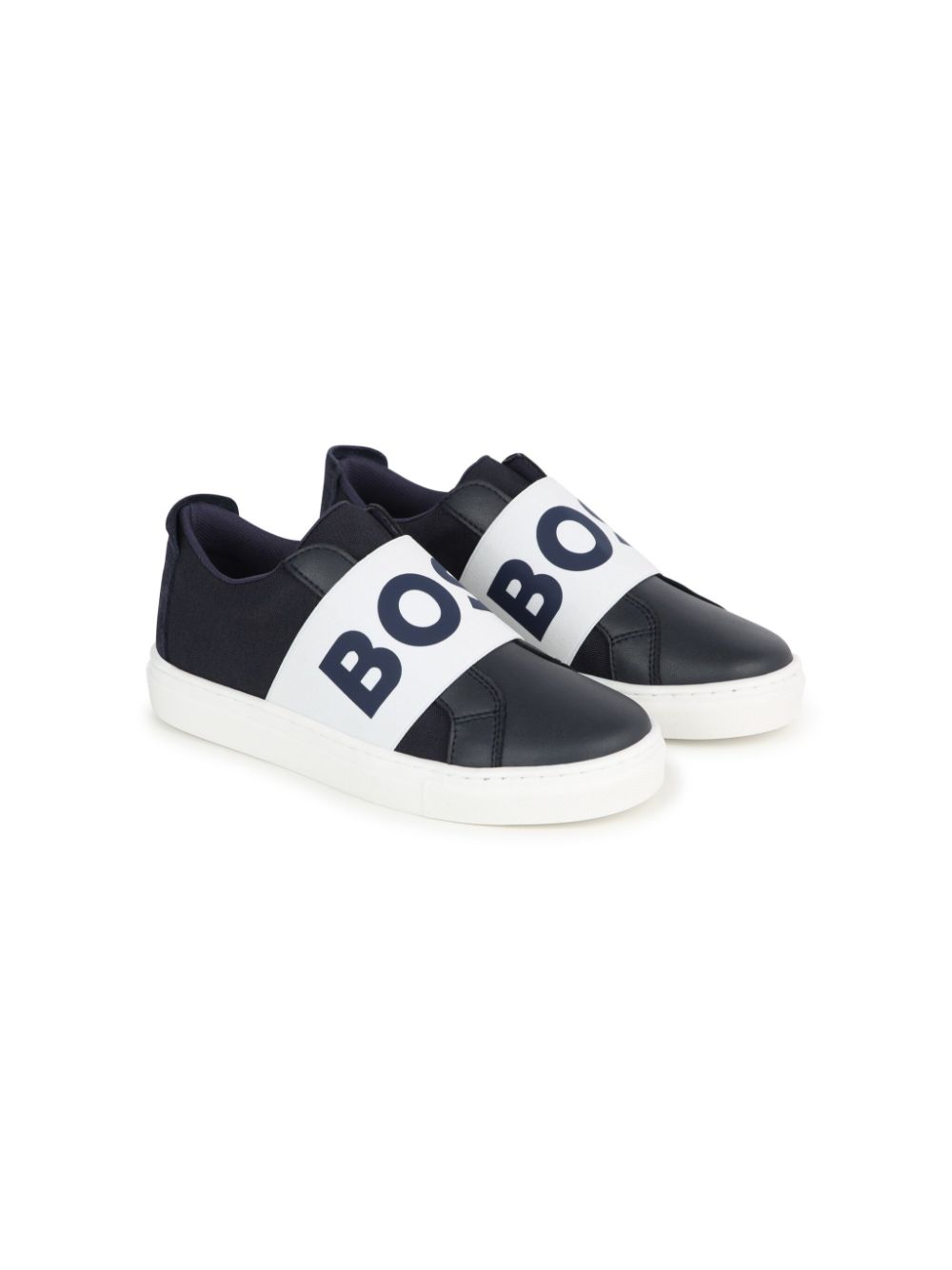 BOSS Kidswear logo-strap leather sneakers - Blue von BOSS Kidswear