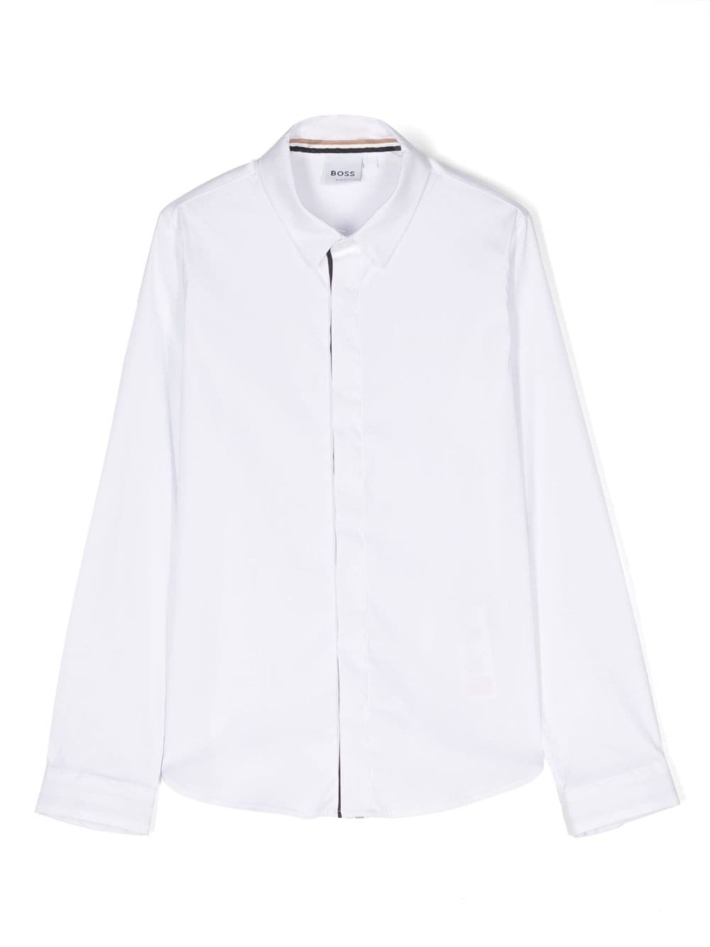 BOSS Kidswear long-sleeve button-up shirt - White von BOSS Kidswear