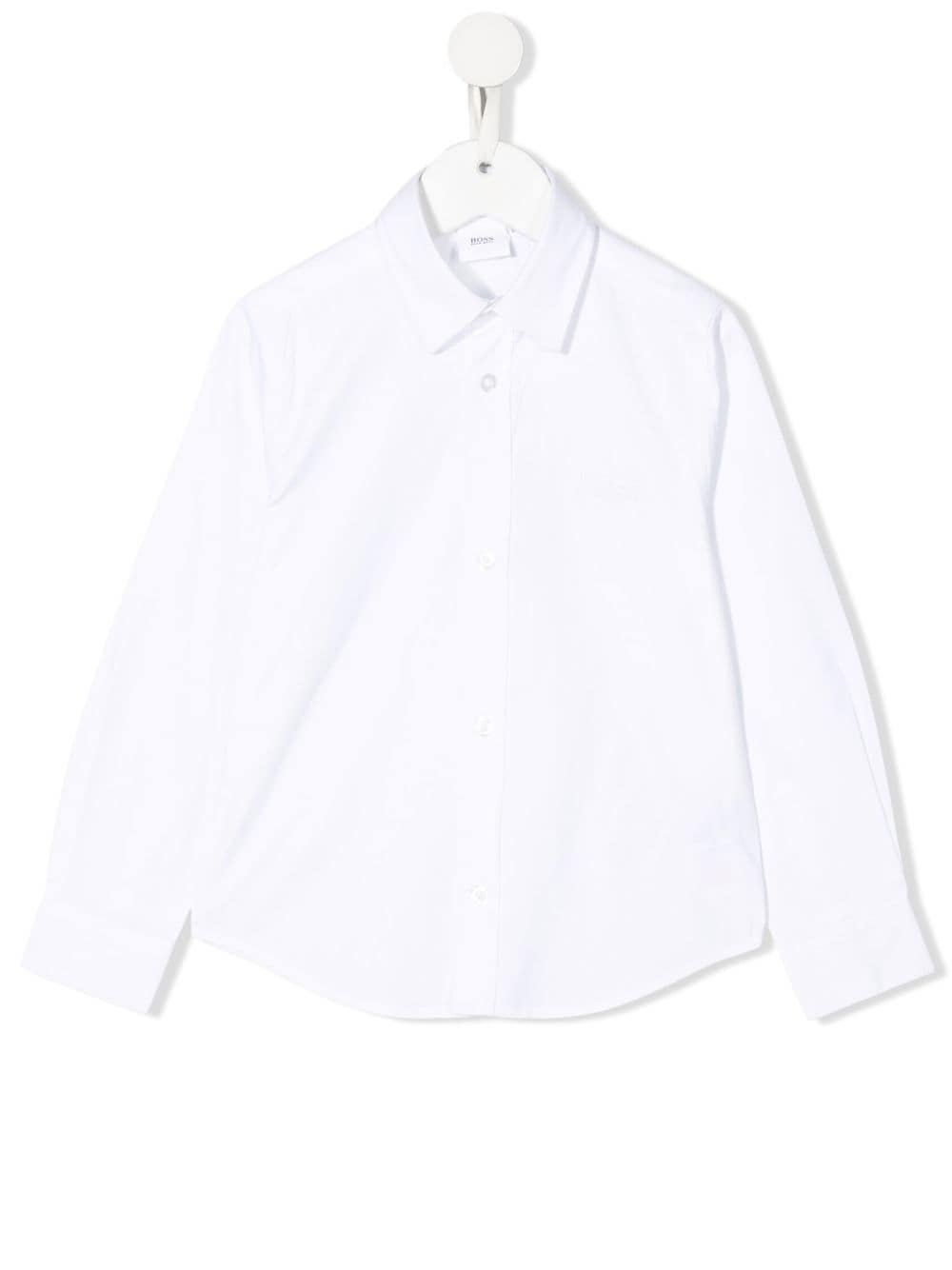 BOSS Kidswear long-sleeve cotton shirt - White von BOSS Kidswear