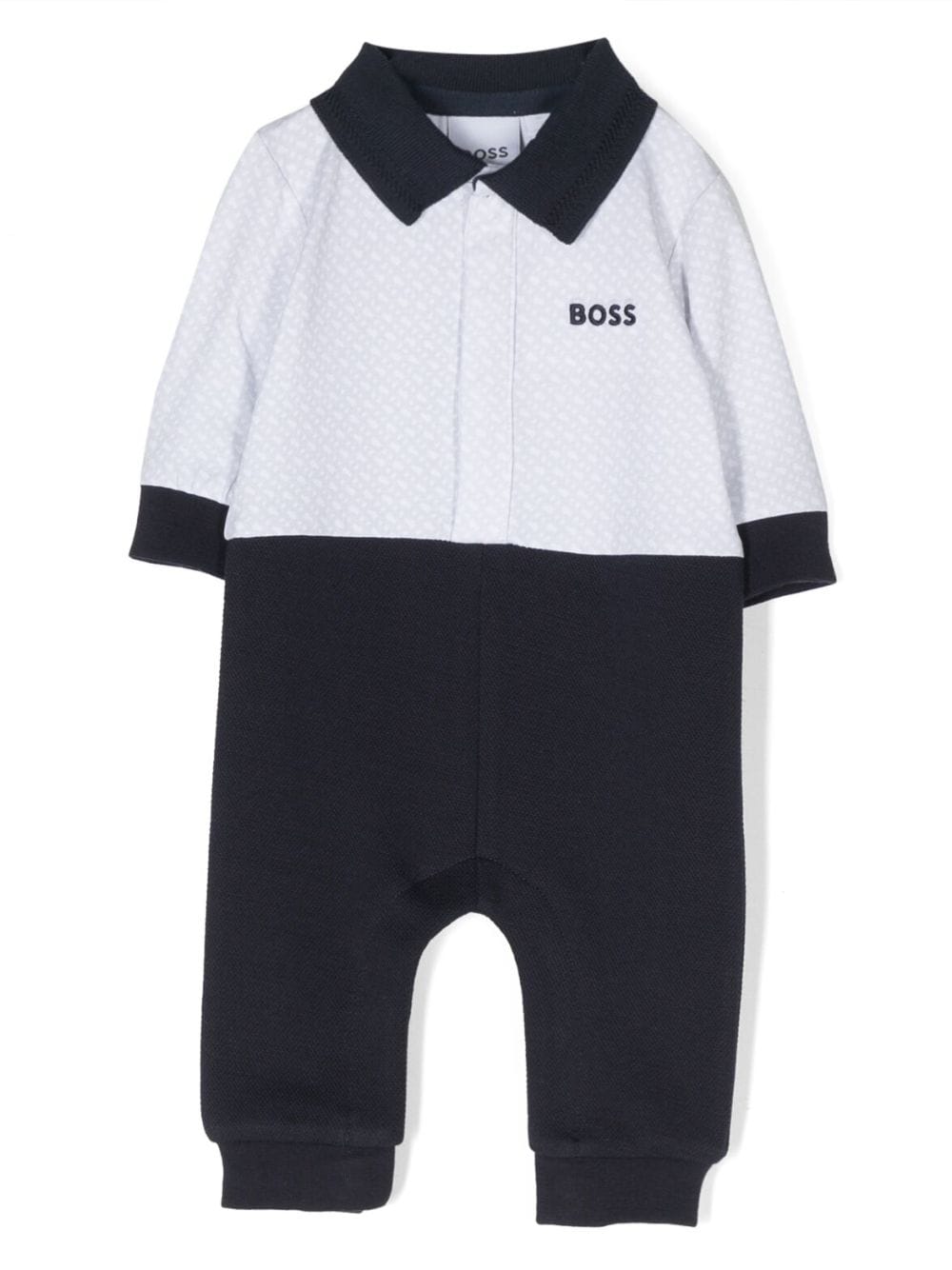 BOSS Kidswear monogram polo all-in-one - Grey von BOSS Kidswear