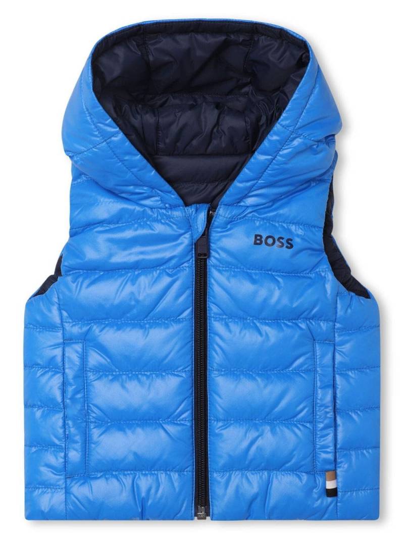 BOSS Kidswear reversible padded hooded gilet - Blue von BOSS Kidswear