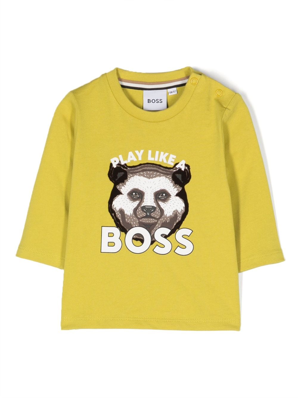 BOSS Kidswear slogan-print long-sleeved cotton T-shirt - Yellow von BOSS Kidswear