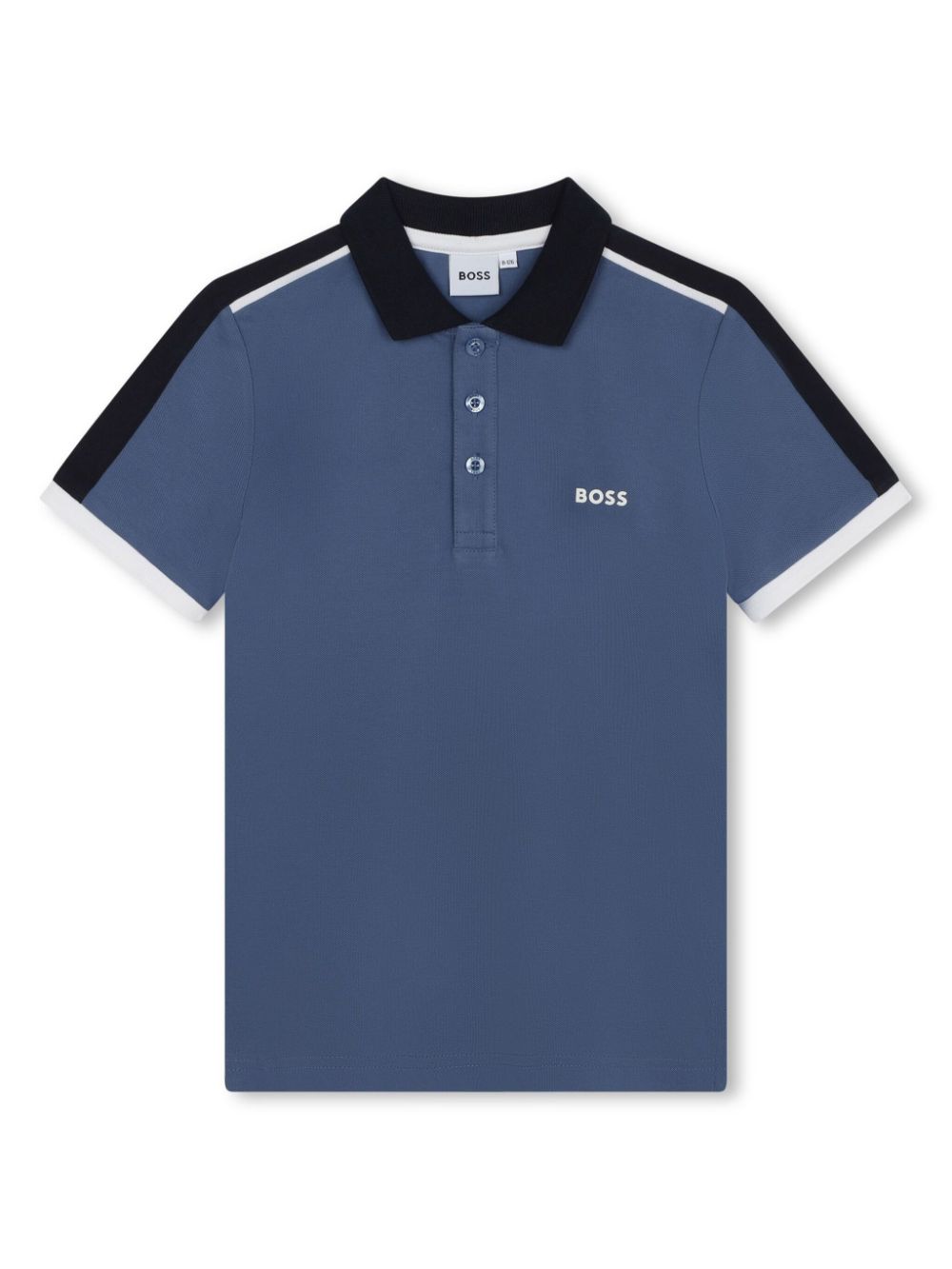 BOSS Kidswear stripe-trim logo-print polo shirt - Blue von BOSS Kidswear