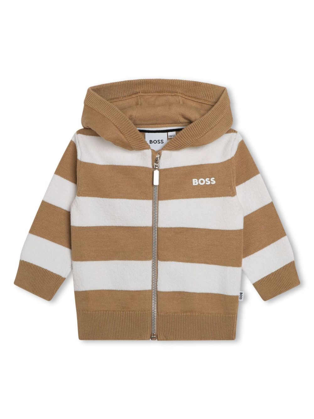 BOSS Kidswear striped knit hoodie - Brown von BOSS Kidswear