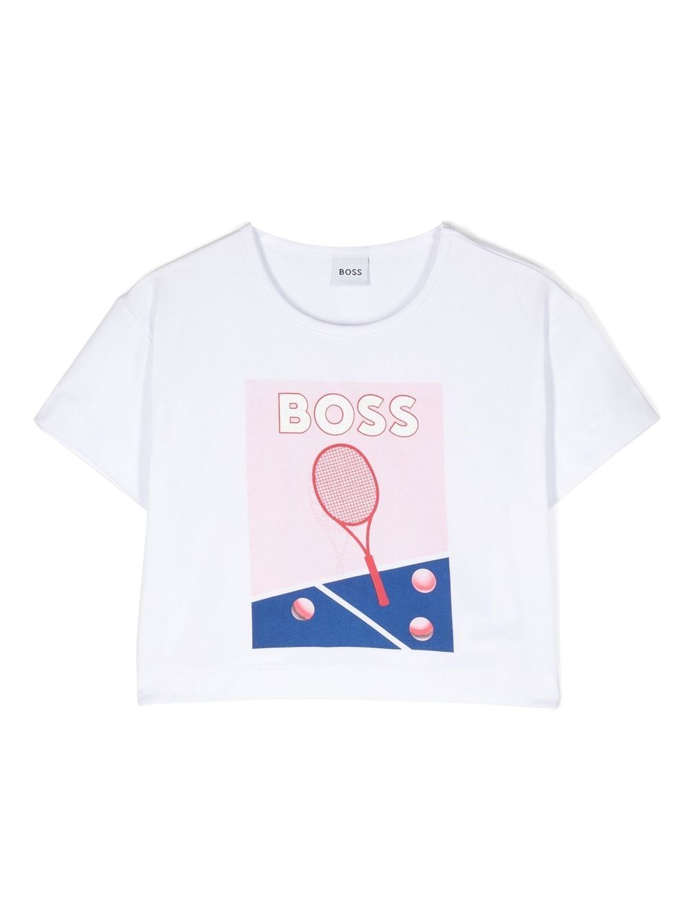 BOSS Kidswear tennis-print round-neck T-shirt - White von BOSS Kidswear