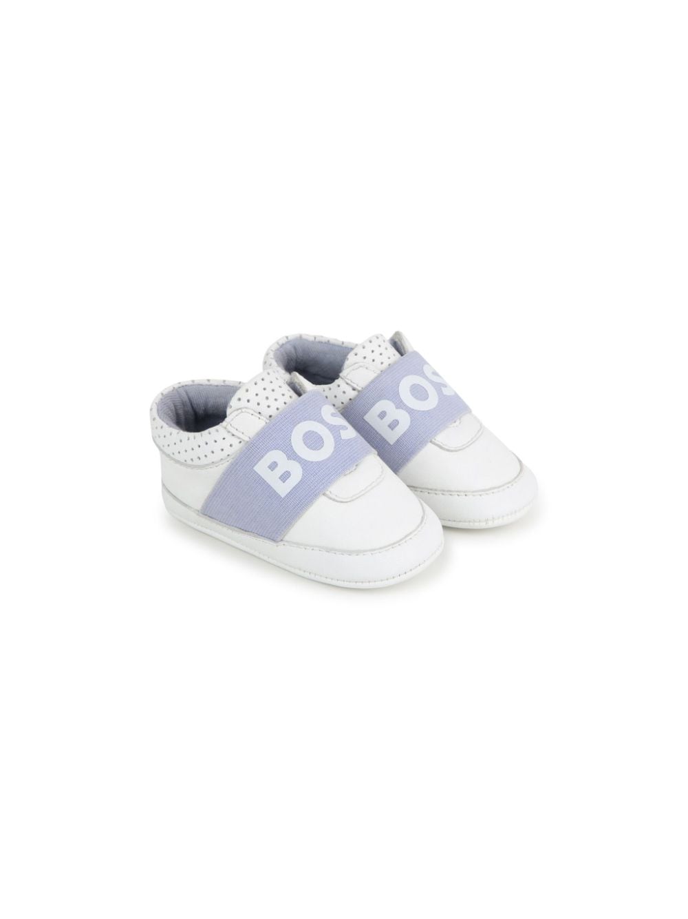 BOSS Kidswear two-tone panelled leather slippers - White von BOSS Kidswear