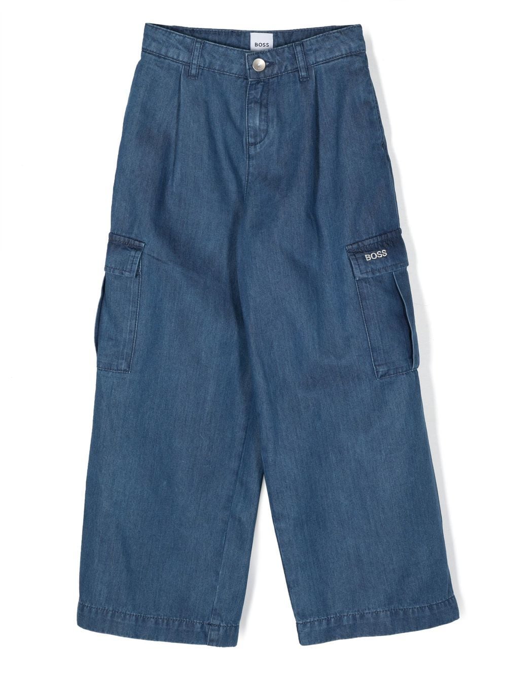 BOSS Kidswear wide-leg cargo jeans - Blue von BOSS Kidswear