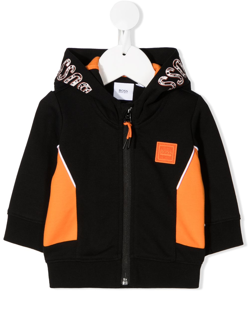 BOSS Kidswear zip front hoodie - Black von BOSS Kidswear