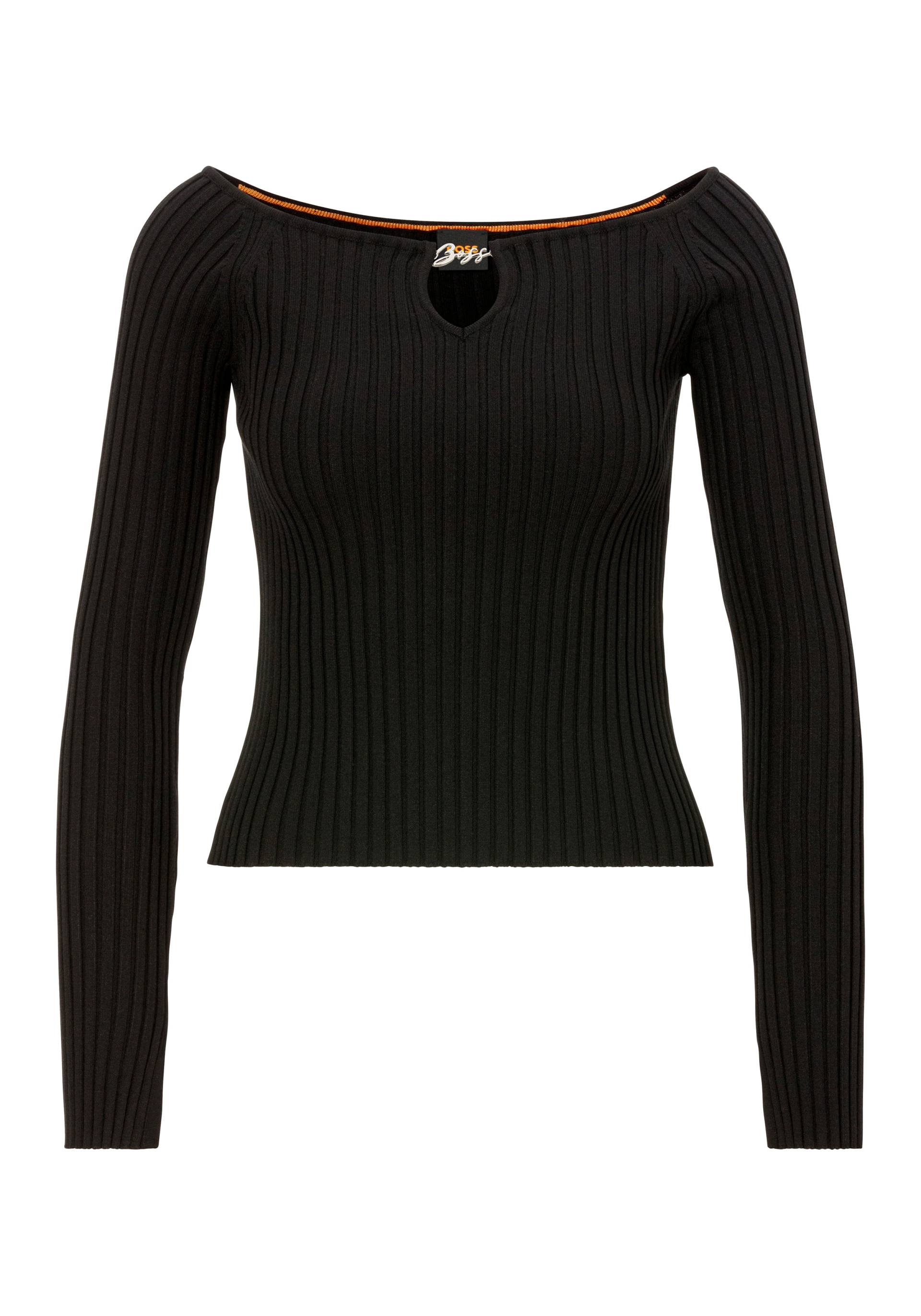 BOSS ORANGE Carmenpullover »C_Fayez«, Cut-Out mit Logodetail BOSS ORANGE Carmenpullover »C_Fayez«, Cut-Out mit Logodetail von BOSS ORANGE