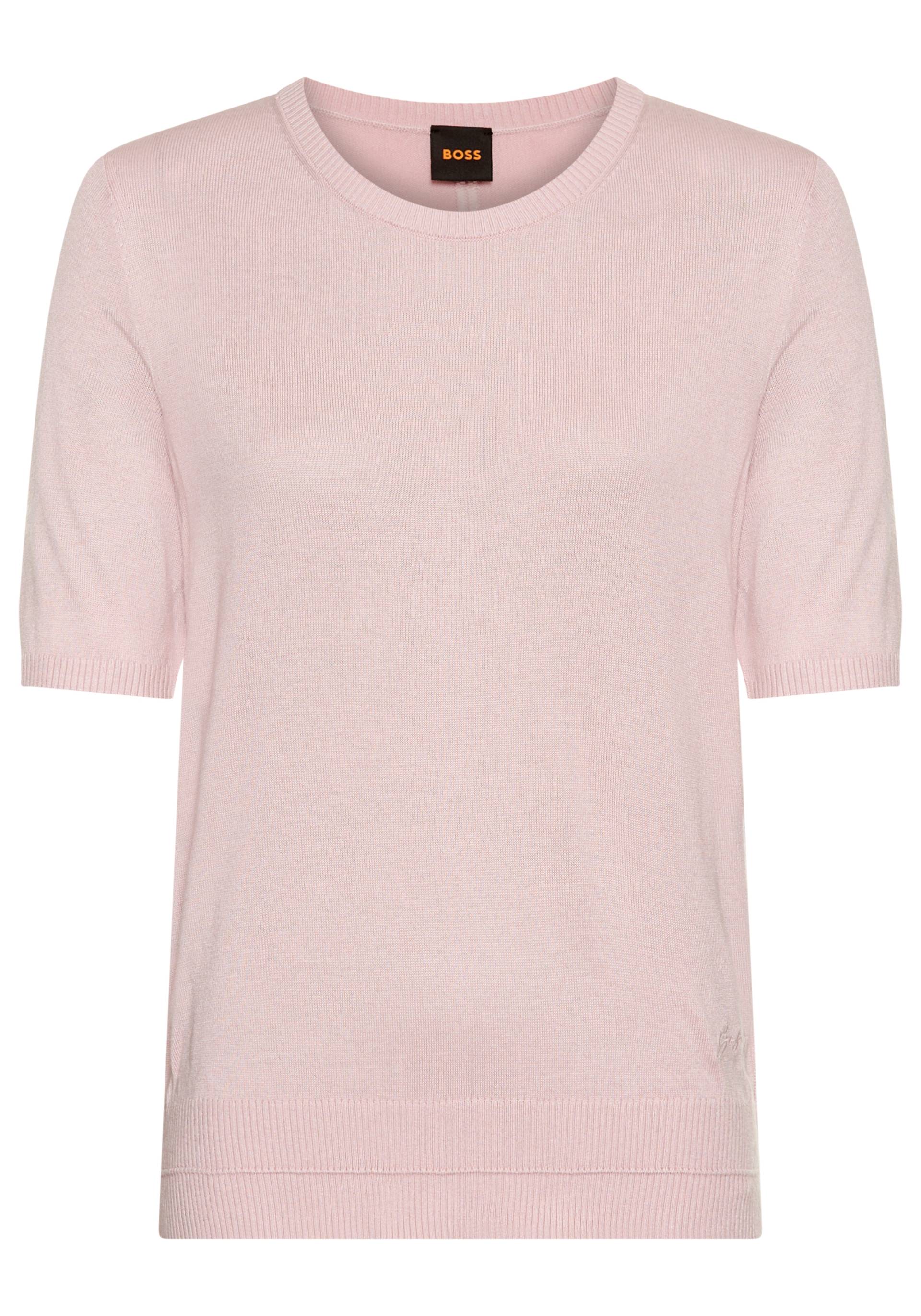BOSS ORANGE Kurzarmpullover »Fiaffusa Premium Damenmode«, mit dezentem Ajourstrickmuster hinten von BOSS ORANGE