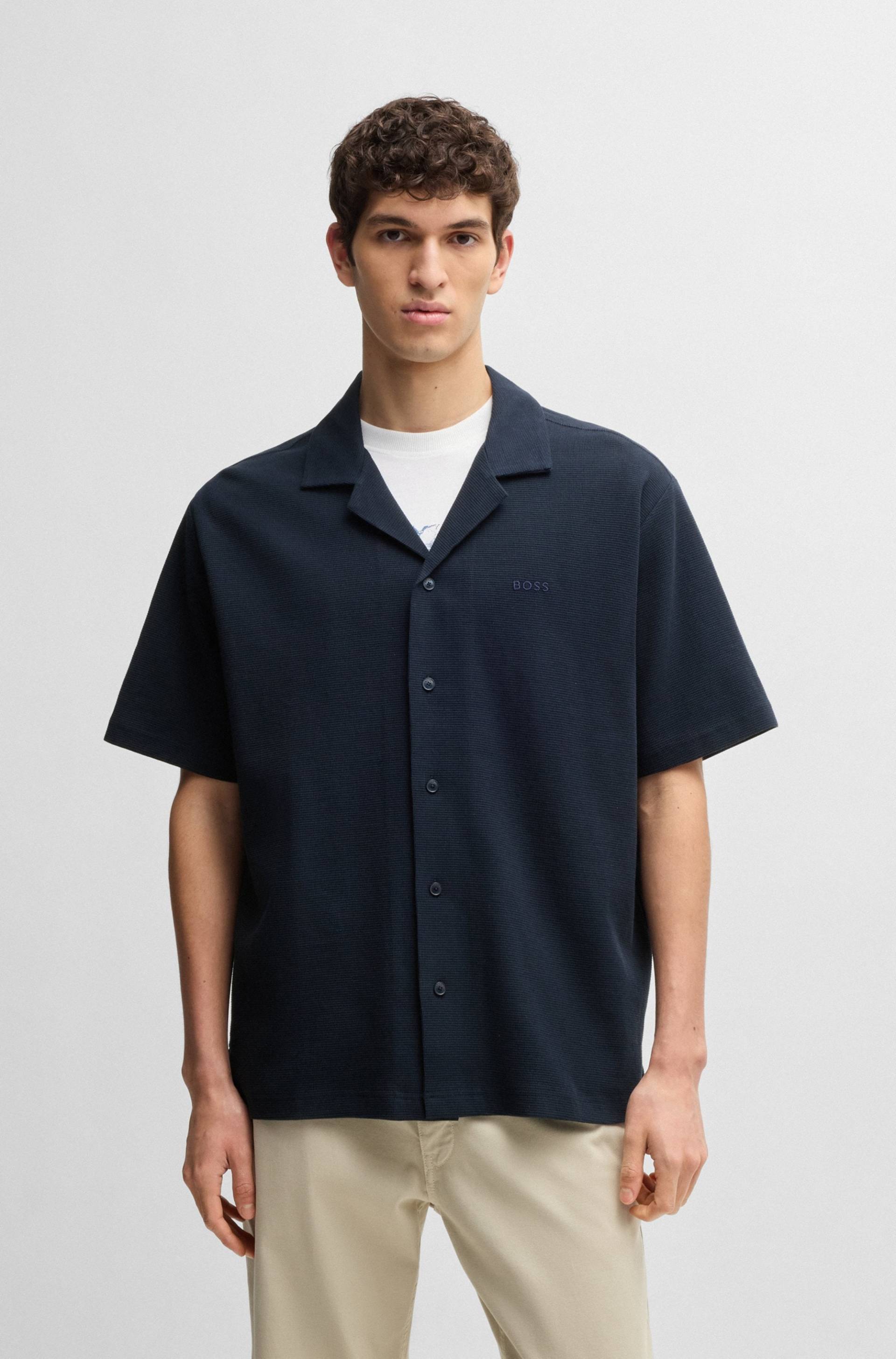 BOSS ORANGE Kurzarmshirt »Pe_waffleshirt«, mit Ton-in-Ton Logo von BOSS ORANGE