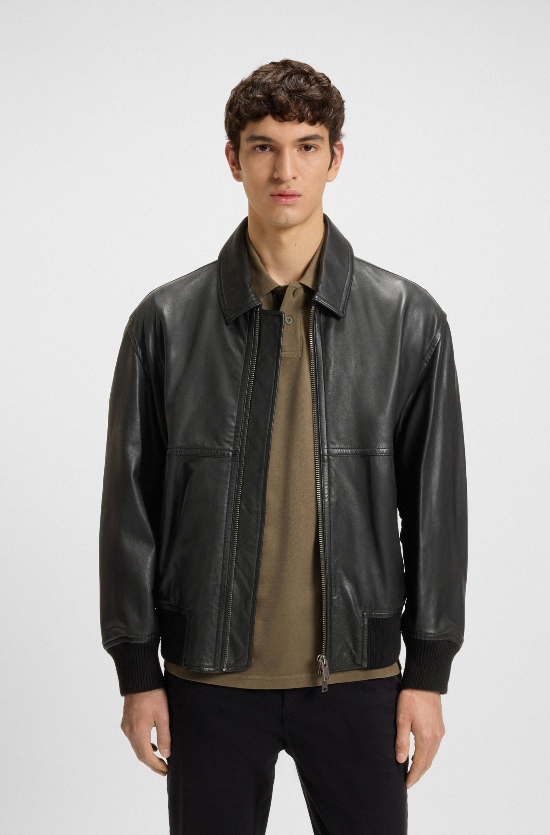 BOSS ORANGE Lederjacke »Joberg«, mit Reissverschlusstaschen BOSS ORANGE Lederjacke »Joberg«, mit Reissverschlusstaschen von BOSS ORANGE