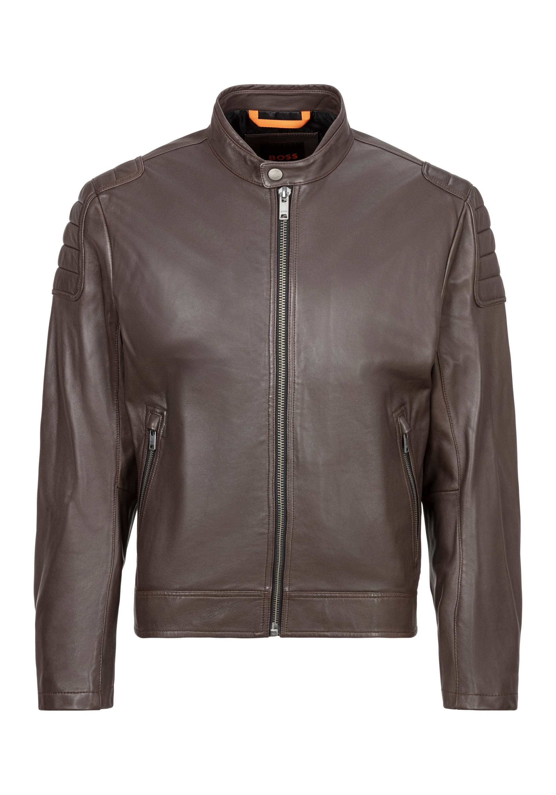 BOSS ORANGE Lederjacke »Jomoto«, mit Ziersteppungen an den Ärmeln BOSS ORANGE Lederjacke »Jomoto«, mit Ziersteppungen an den Ärmeln von BOSS ORANGE