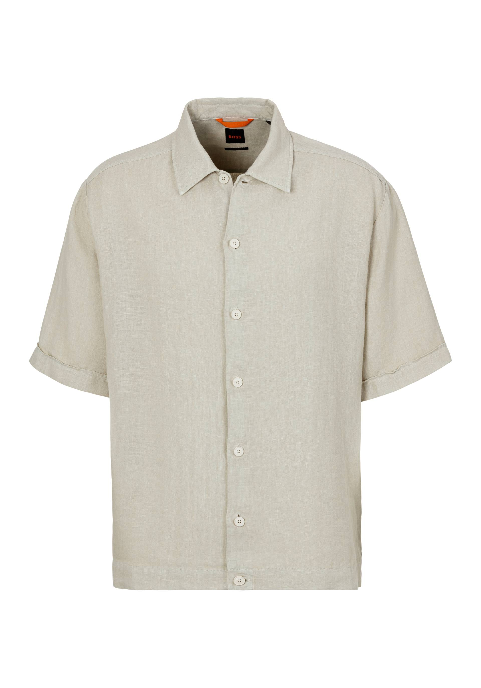 BOSS ORANGE Leinenhemd »Lapoully_M«, mit Kontrastdetails innen von BOSS ORANGE
