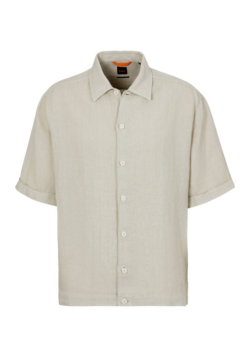 BOSS ORANGE Leinenhemd »Lapoully_M«, mit Kontrastdetails innen von BOSS ORANGE