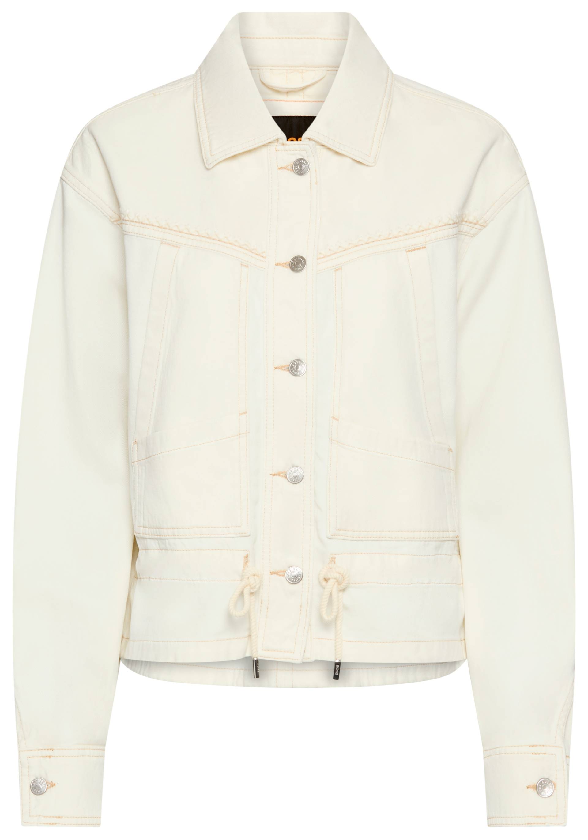 BOSS ORANGE Outdoorjacke »DENIM JACKET 4.0 Premium Damenmode«, mit Rüsche & Stickerei BOSS ORANGE Outdoorjacke »DENIM JACKET 4.0 Premium Damenmode«, mit Rüsche & Stickerei von BOSS ORANGE