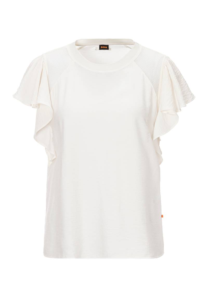 BOSS ORANGE Shirtbluse »C_Benissa Premium Damenmode«, mit Volant und Netzeinsätzen von BOSS ORANGE
