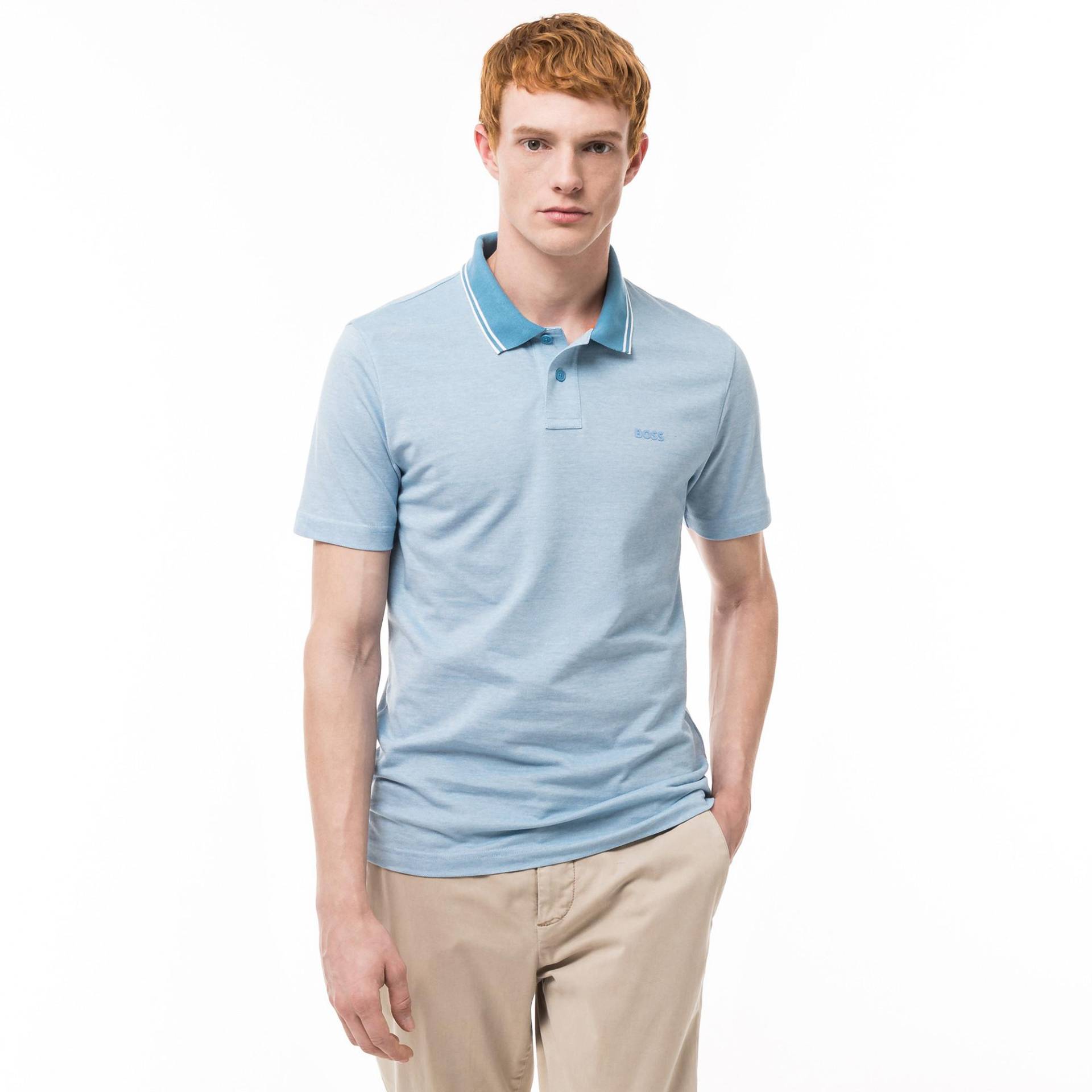 Poloshirt, Kurzarm Herren Blau XL von BOSS ORANGE