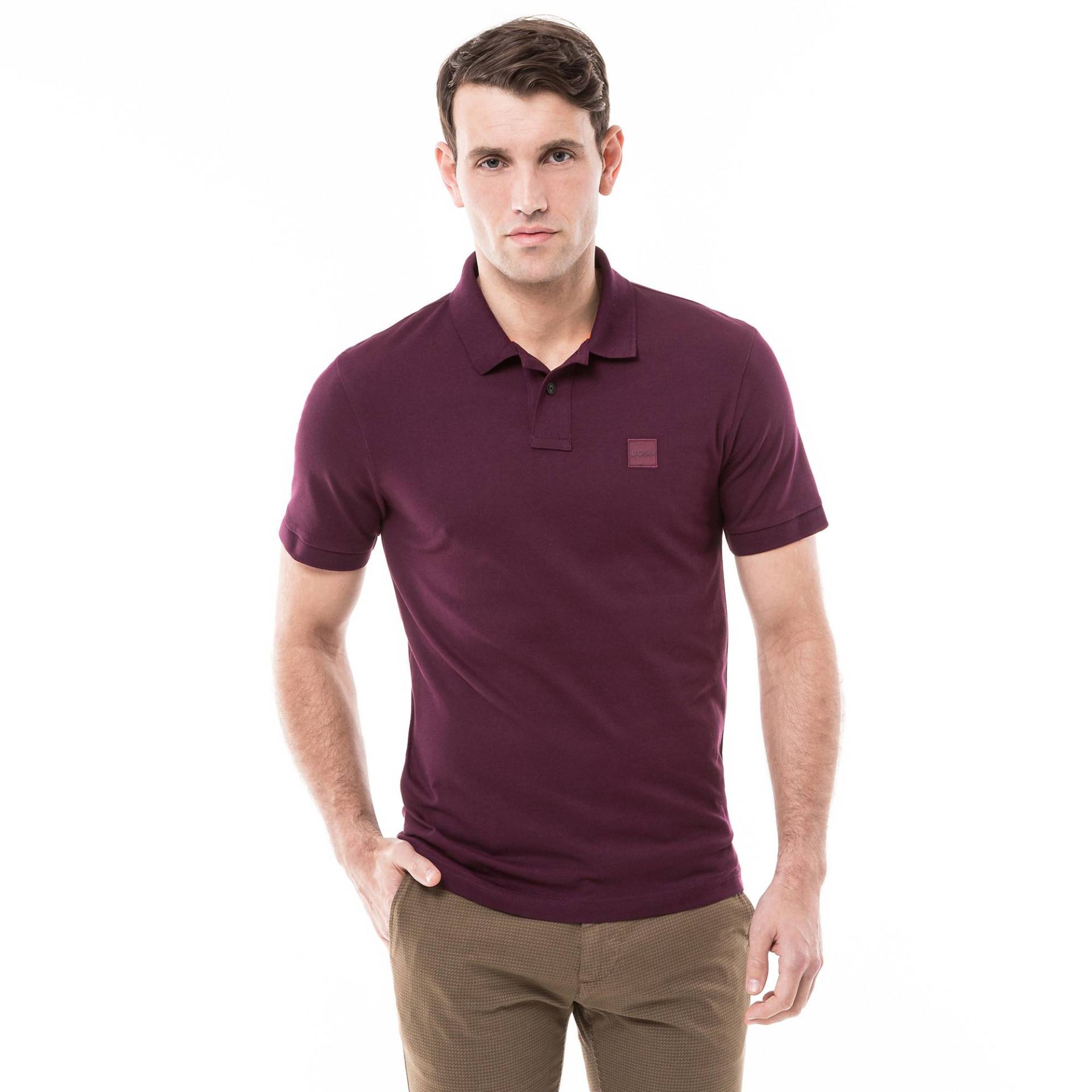 Poloshirt, Kurzarm Herren Violett L von BOSS ORANGE