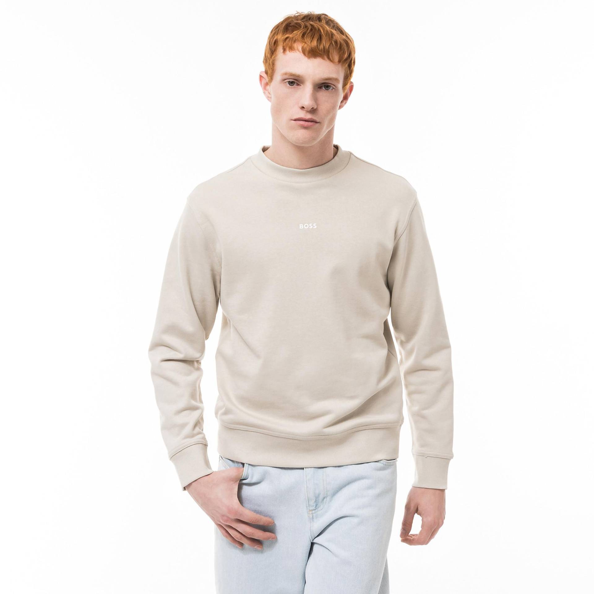 Sweatshirt Herren Beige L von BOSS ORANGE