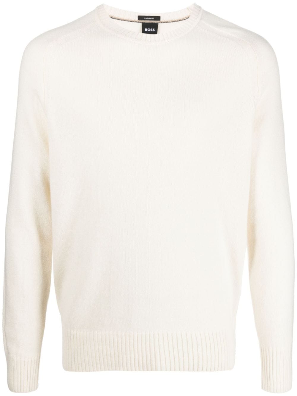 BOSS ribbed-knit cashmere jumper - White von BOSS