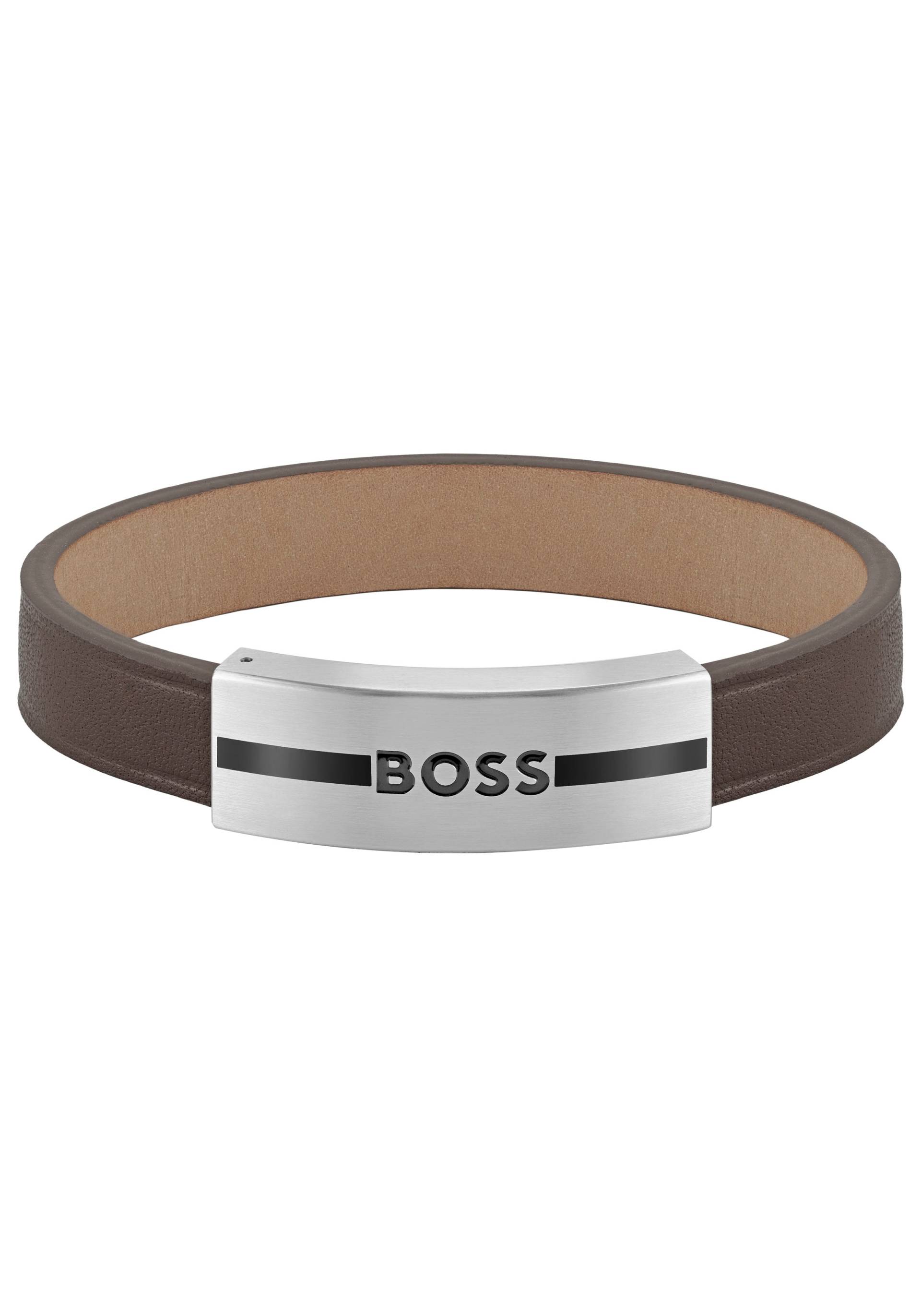 BOSS Armband »Schmuck Edelstahl Armschmuck Lederarmband LUKE« von BOSS