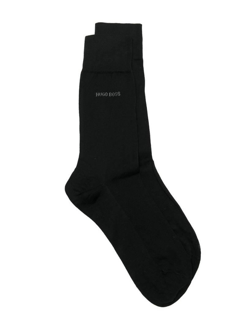 BOSS logo-print ankle socks - Black von BOSS