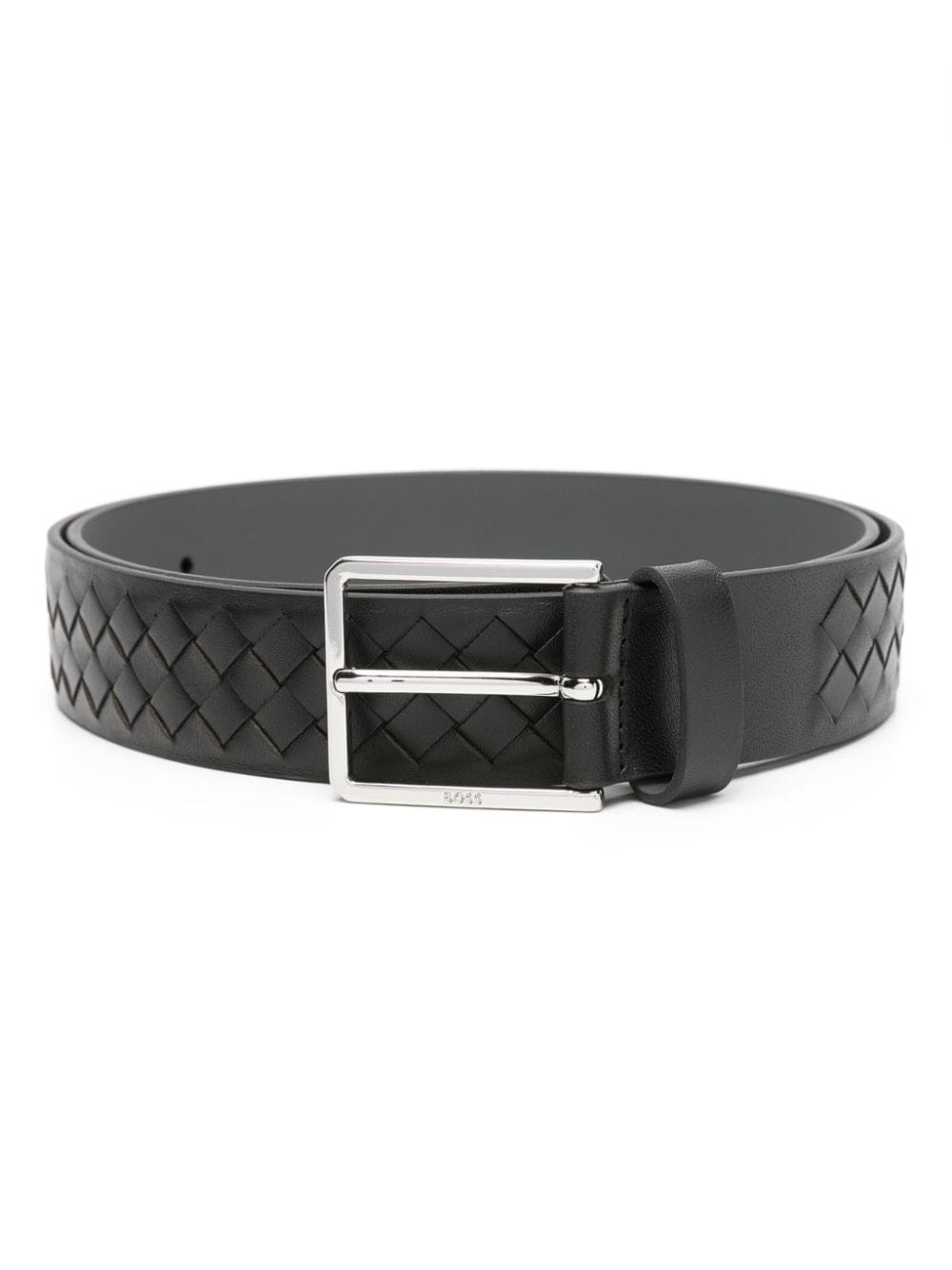 BOSS Cary woven leather belt - Black von BOSS