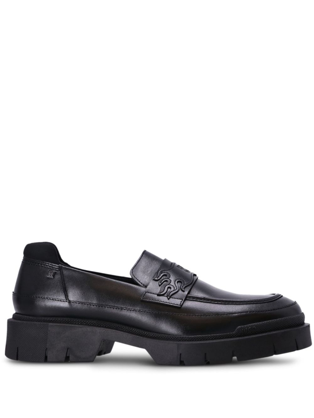 BOSS Denzel leather loafers - Black von BOSS