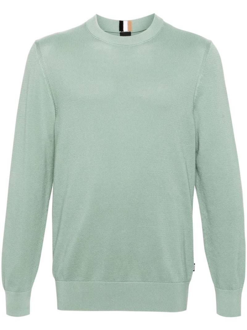 BOSS Ecaio textured-finish cotton jumper - Green von BOSS