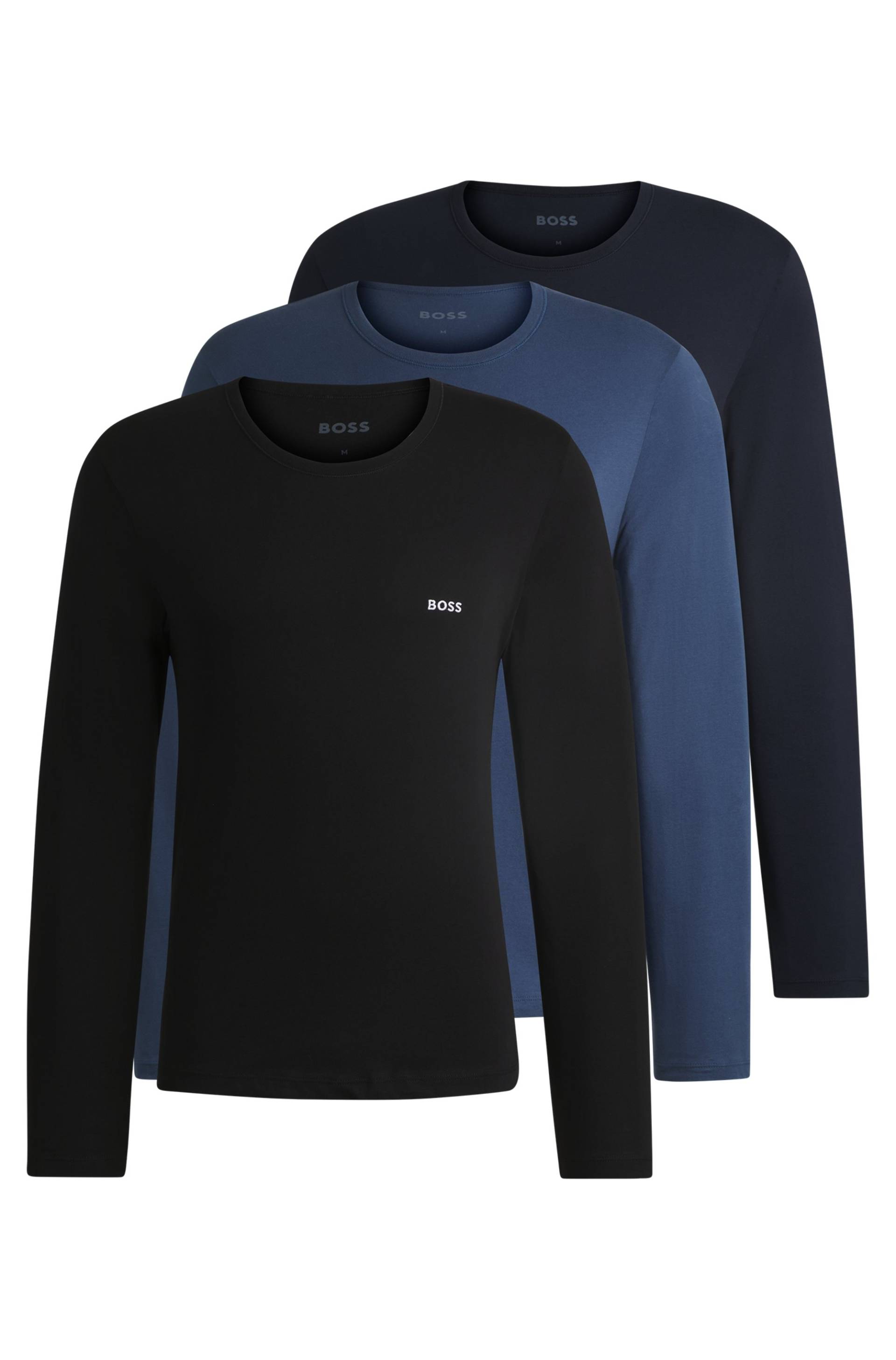 BOSS Langarmshirt »longsleeve-Shirt R-Neck Classic COTTON 3pcs/pack«, (3 tlg.), mit BOSS Logo-Schriftzug BOSS Langarmshirt »longsleeve-Shirt R-Neck Classic COTTON 3pcs/pack«, (3 tlg.), mit BOSS Logo-Schriftzug von BOSS