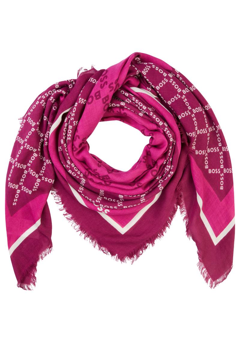 BOSS Modetuch »Laik_120*120«, mit BOSS-Logoschriftzügen, rundum kleine Fransen von BOSS