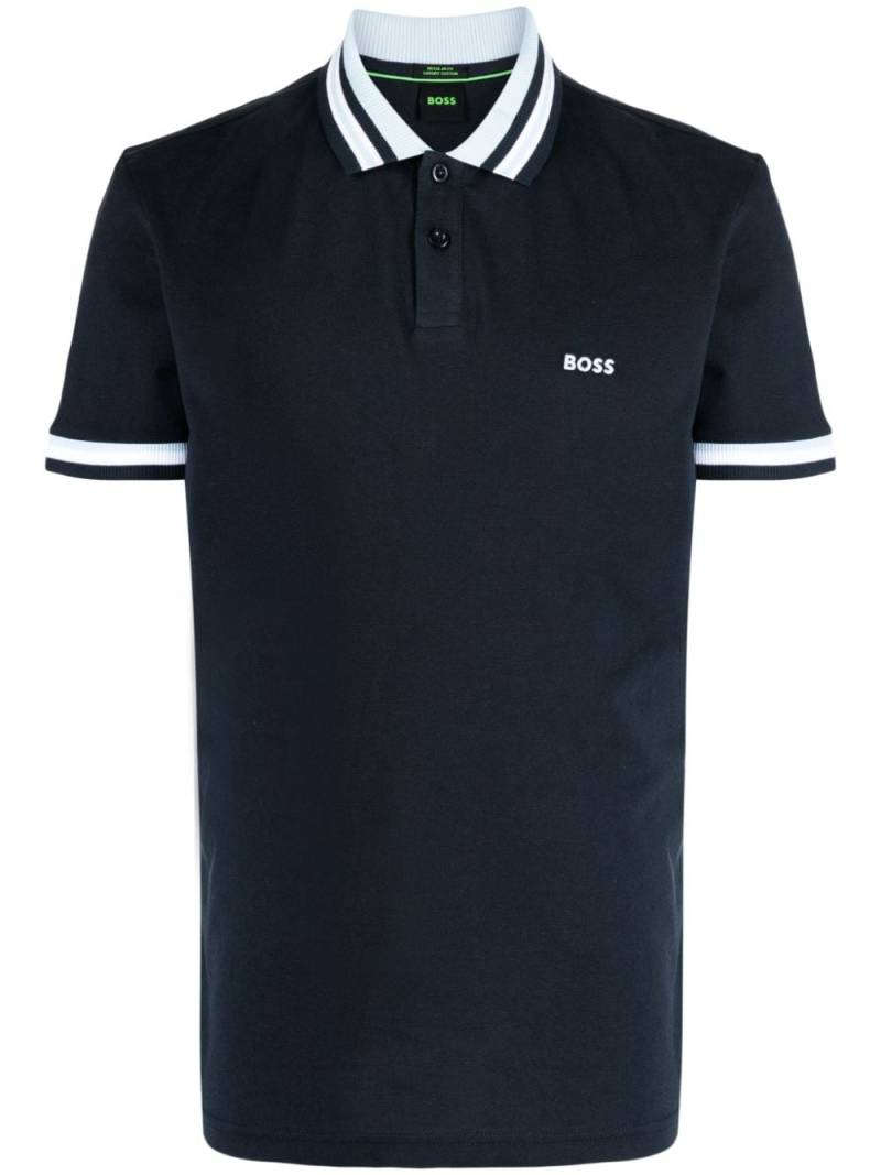 BOSS Paddy 2 cotton polo shirt - Blue von BOSS