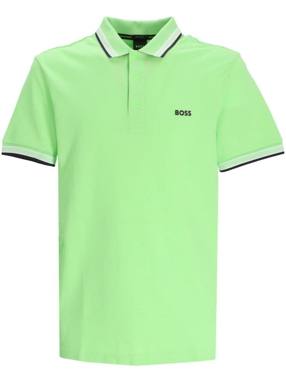 BOSS Paddy Curved cotton polo shirt - Green von BOSS