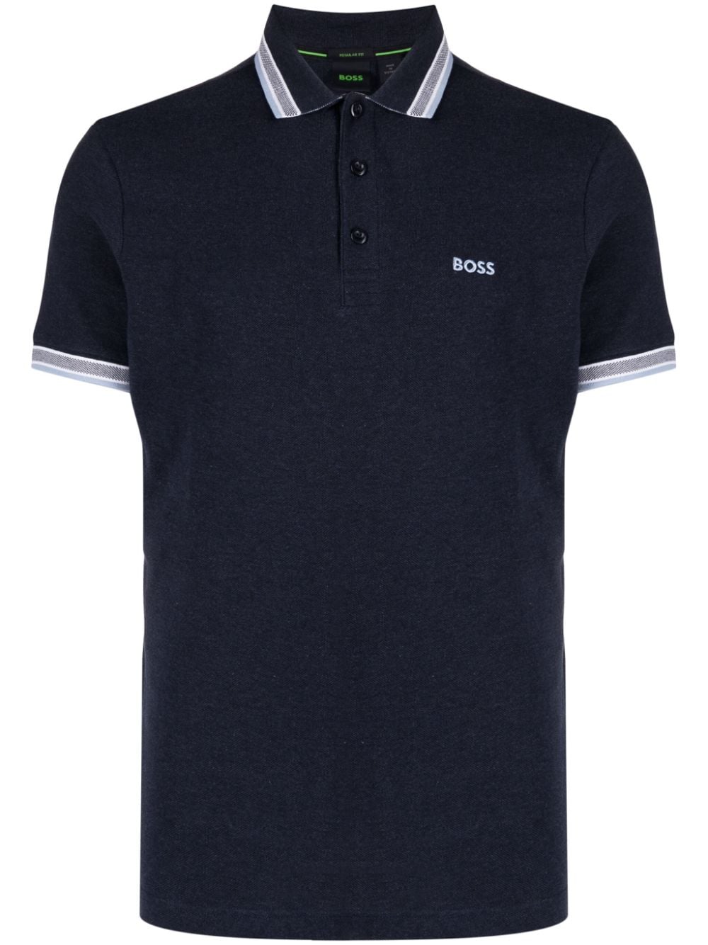 BOSS Paddy logo-embroidered polo shirt - Blue von BOSS