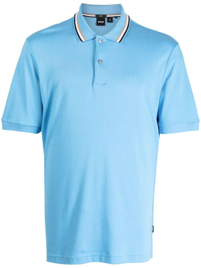 BOSS Penrose cotton polo shirt - Blue von BOSS