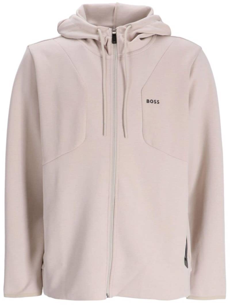 BOSS Saggy logo-print hoodie - Neutrals von BOSS