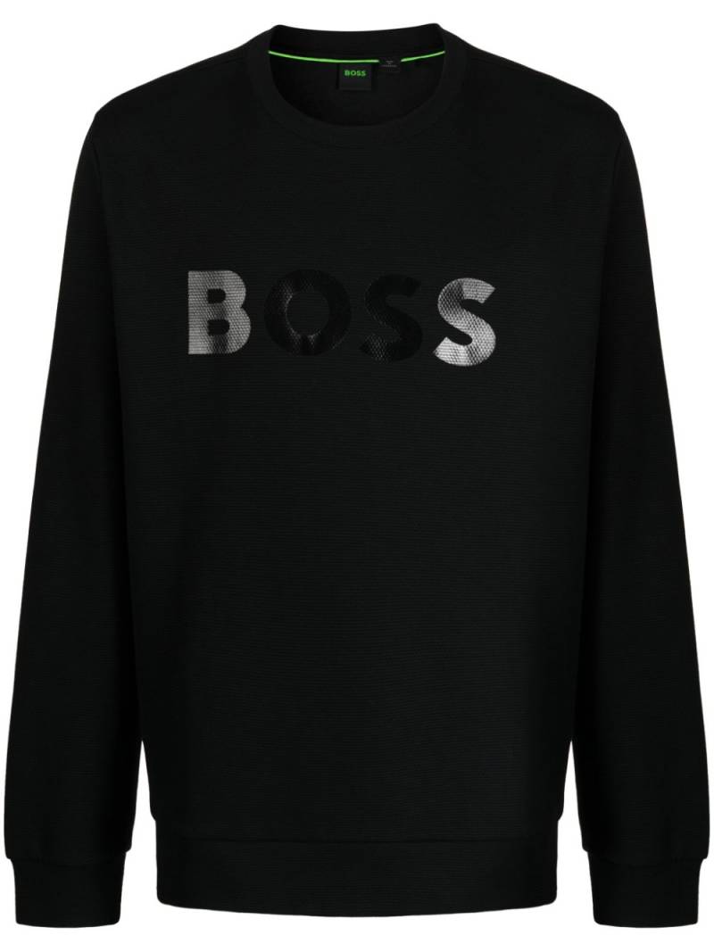 BOSS Salbo Mirror cotton sweatshirt - Black von BOSS