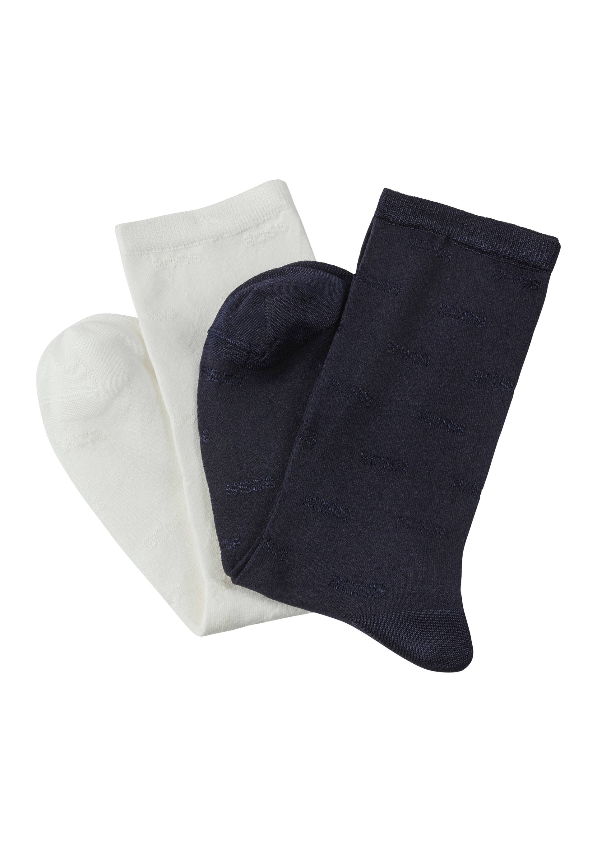 BOSS Socken »2P RS BOSS Ao VI W«, (Packung, 2 Paar, 2er Pack), mit tonigen Logo von BOSS
